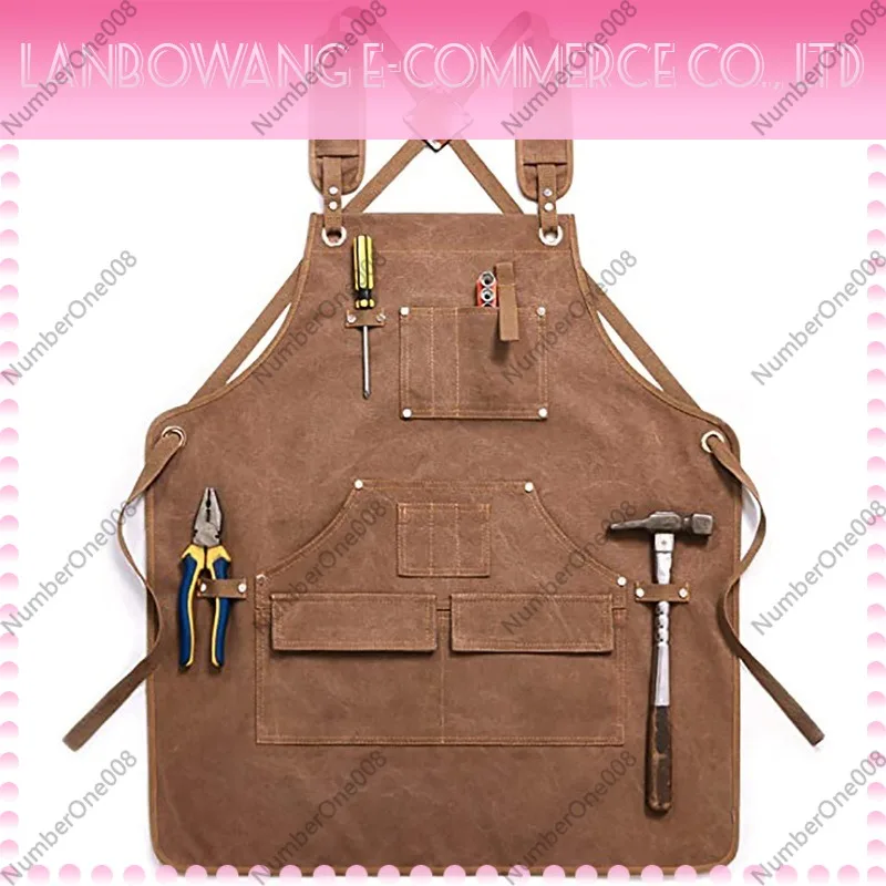 Gardening Tools Logo - Verdikte canvas werkovergooier met aangepaste logo,