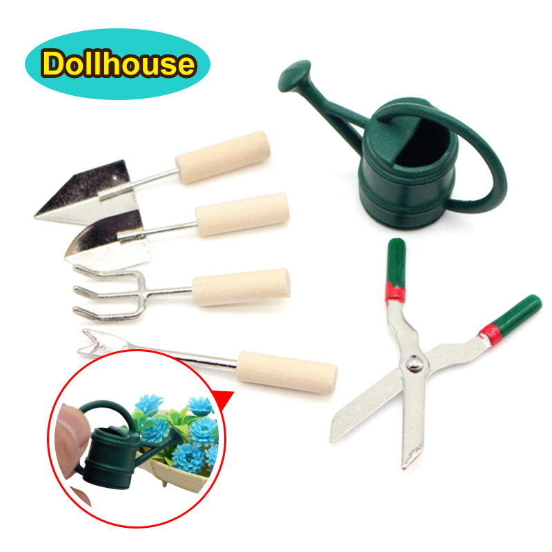 Gardening Tools Kit - 1/12 Poppenhuis Simulatie Gieter Spade Schaar