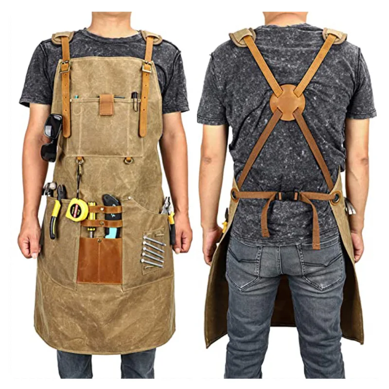 Gardening Tools Logo - Canvas schort Waterdicht gereedschapsschort met zak