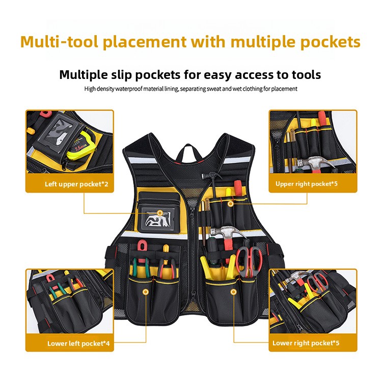 Gardening Tools Logo - Aanpasbare logo multi-pocket vest reddingsplaats elektricien