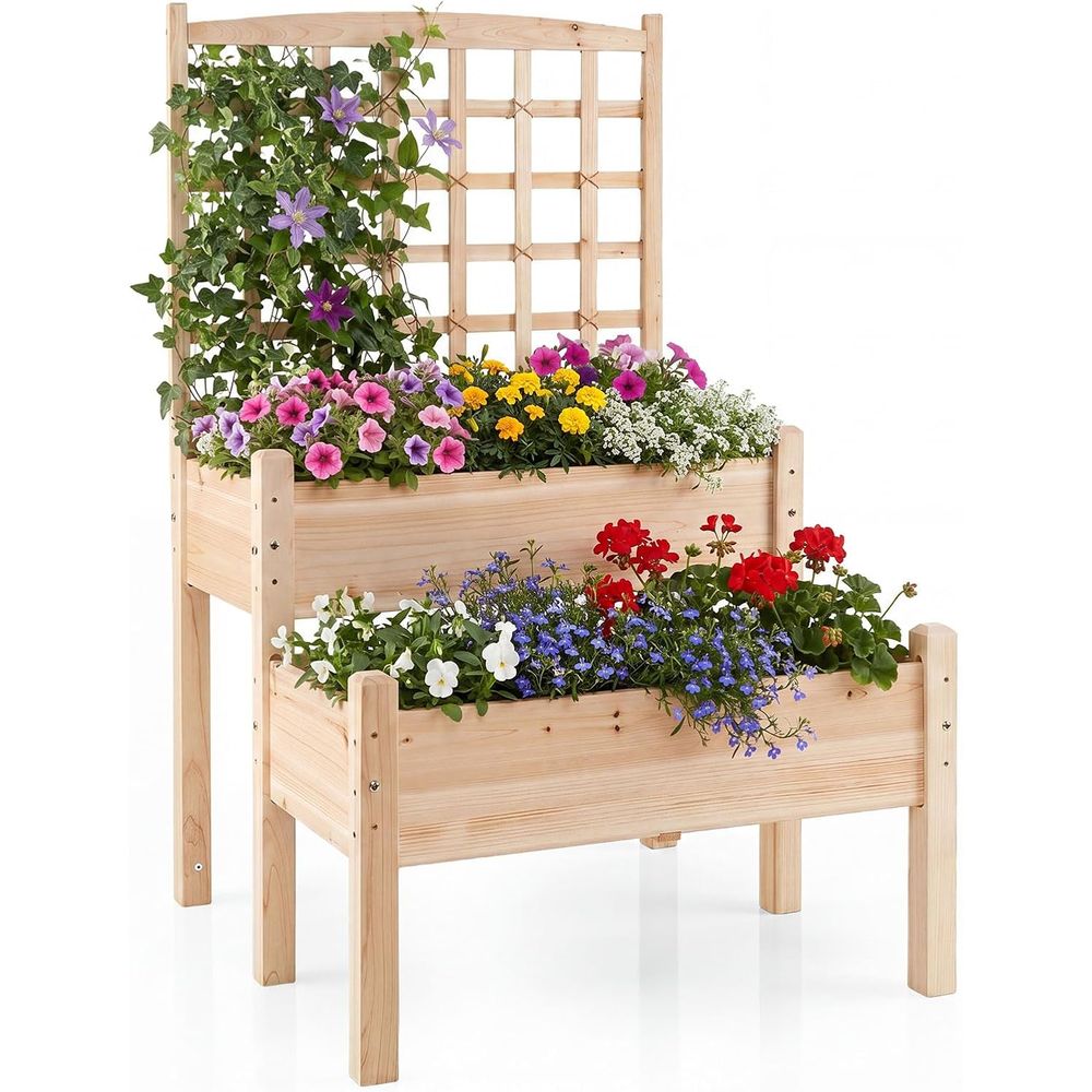 Verhoogd tuinbed met pergola,  - Raised Bed Planter Box recensie en prijs