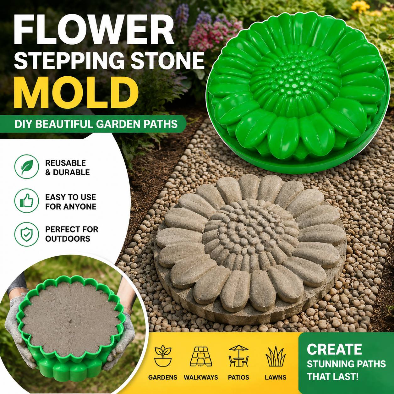Zonnebloem Terras Steenmal Set - Gardening Tools Wholesale recensie en prijs