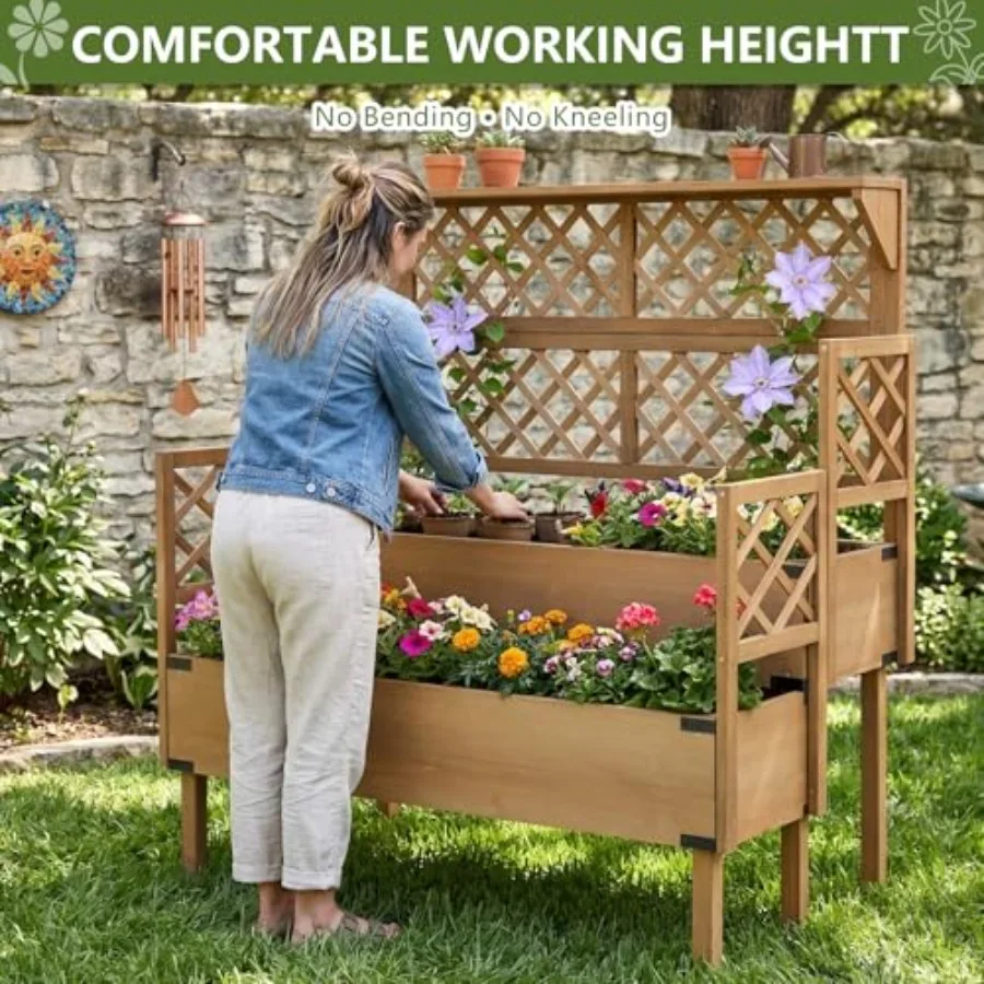 Verhoogd tuinbed met spalier,  - Raised Bed Planter Box recensie en prijs