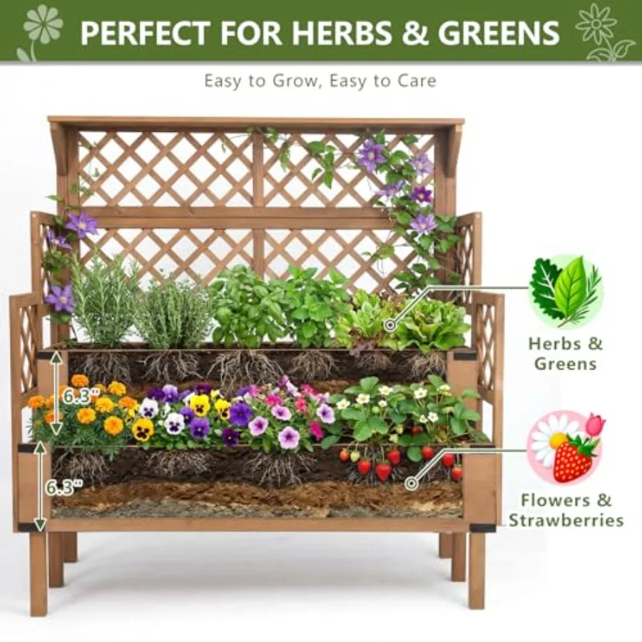Verhoogd tuinbed met spalier,  - Raised Bed Planter Box recensie en prijs